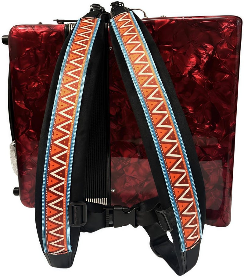 Highlight Accordion Strap Widen Thicken Adjustable Shoulder Straps for 48/60/ 96/120 Bass Keyboard Button Accordions Bayans (Orange Triangle) - Image 1